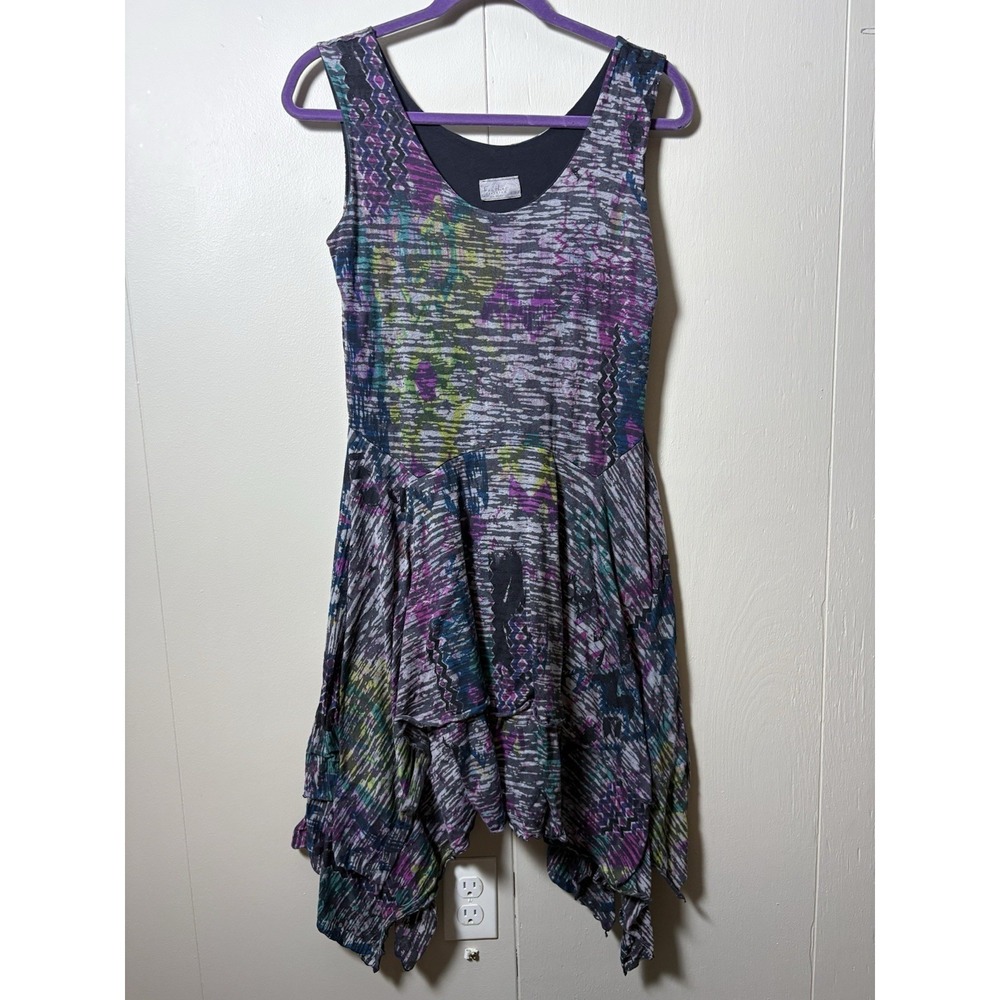 Handkerchief Hem Dress Boho Artsy Festival Asymmetrical lagenlook Whimsical Goth